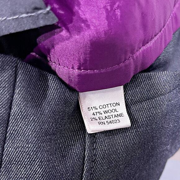 BANANA REPUBLIC Stretch Wool Blend Wide Leg Trousers Gray Mid Rise Work Womens 2 - Picture 6 of 6